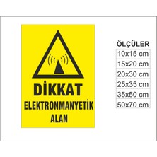 Dikkat Elektromanyetik Alan, Isg Uyarı ve  Ikaz Levhası 3mm Dekota