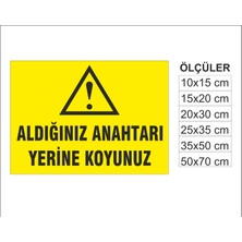 Aldığınız Anahtarı Yerine Koyunuz, Isg Uyarı ve  Ikaz Levhası 3mm Dekota