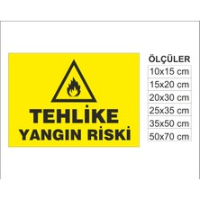 Tehlike Yangın Riski, Isg Uyarı ve  Ikaz Levhası 3mm Dekota