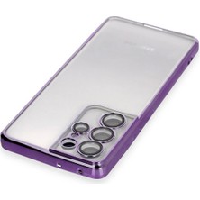 MK Beykoz Newface Samsung Galaxy S21 Ultra Kılıf Razer Lensli Silikon - Mor
