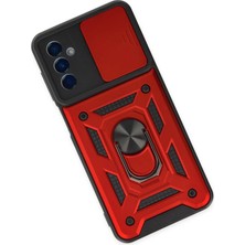 MK Beykoz Newface Samsung Galaxy M13 Kılıf Pars Lens Yüzüklü Silikon - Kırmızı