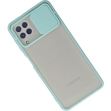 MK Beykoz Newface Samsung Galaxy A22 Kılıf Palm Buzlu Kamera Sürgülü Silikon - Turkuaz