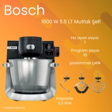Bosch Güçlü 1600W 5.5l Çok Amaçlı Mutfak Şefi