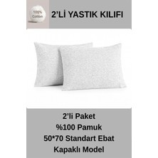 MK Beykoz %100 Pamuk Yastik Kilifi 50*70 ( 2 Adet)-Gri̇