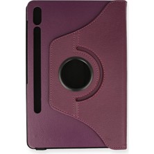 MK Beykoz Newface Samsung Galaxy T860 Tab S6 10.5 Kılıf 360 Tablet Deri Kılıf - Mürdüm