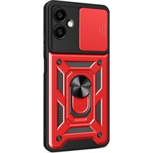 MK Beykoz Newface Samsung Galaxy A07 4g Pars Lens Yüzüklü Silikon - Kırmızı