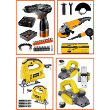 PremiumPort Çok Fonksiyonlu Çok Uçlu Matkap ve Dekupaj Seti, Akülü, Profesyonel