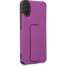 MK Beykoz Newface Xiaomi Redmi 9A Kılıf Mega Standlı Silikon - Mor