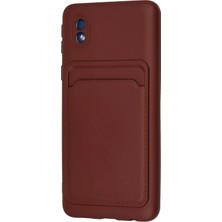 MK Beykoz Newface Samsung Galaxy A01 Core Kılıf Kelvin Kartvizitli Silikon - Bordo