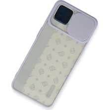 MK Beykoz Newface Oppo Reno 4 Lite Kılıf Palm Buzlu Kamera Sürgülü Silikon - Lila