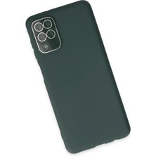 MK Beykoz Newface Samsung Galaxy A22 Kılıf Lansman Glass Kapak - Koyu Yeşil