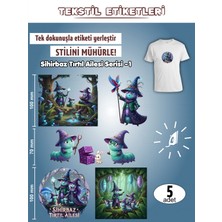 Agg Reklam Ütü ile Yapışan Kıyafet Etiketi Sihirbaz Tırtıl Ailesi Serisi -1   5li Set