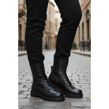 Ayakmod Premium 52682-1 Z Siyah Hakiki Deri Kadın Bot Postal