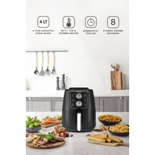 Allians Airfryday 2509H Siyah Silver Çelik Hazneli 4 Litre Sağlıklı Pişirme