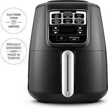 Allians Çift Fonksiyonlu 2'si 1 Arada Konuşan Airfryer Fritöz, Siyah Chrome