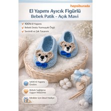 Bishop Sevimli Ayıcık Detaylı Papyonlu El Örgüsü Bebek Ev Patiği (Hediye Paketinde)