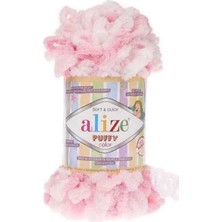 Alize Puffy 5863 Pembe Beyaz Büyük Ilmek 1 Adet