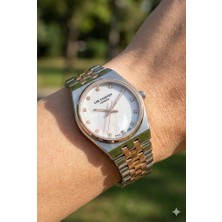 Lee Cooper Şık Tasarım Kadın Kol Saati | 30MM Çelik Kasa, Çift Renk Çelik Kordon, Mineral Cam