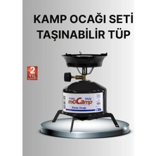Argesco Mühendislik Kompakt Kamp Ocağı Seti Gaz Tüplü Ayarlanabilir Alevli 400G Hafif Tasarım