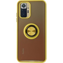 Buğz Xiaomi Redmi Note 10 Kılıf Montreal Yüzüklü Silikon Kapak - Sarı