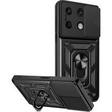 Buğz Xiaomi Redmi Note 13 4g Kılıf Pars Lens Yüzüklü Silikon - Siyah