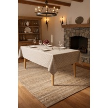 Rona Home Gri Geometrik Desenli Masa Örtüsü - Kaliteli Pamuklu Kumaş, Leke Tutmaz Dertsiz Masası Örtüsü