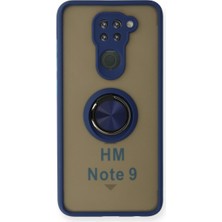 Buğz Xiaomi Redmi Note 9 Kılıf Montreal Yüzüklü Silikon Kapak - Lacivert