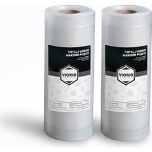 VI'ORIO 30CM x 5m (2 Adet) Rulo Tırtıklı Vakum Makinesi Poşeti Vakum Poşeti