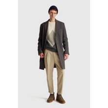 United Colors Of Benetton Ekru Erkek Erk_yün Karışımlı Baklava Desenli Ribana Detaylı Kazak Model Kodu: ( 1NGVK10B20R2)