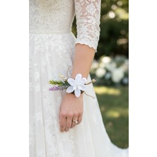 Beyaz Çiçekli Gelin Bilekliği , Nedime , Lohusa Bilekliği, Parti, Mezuniyet Aksesuarı