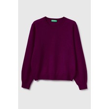 United Colors Of Benetton Mürdüm Kadın / Kız KDN_%100 Merino Ribana Detaylı Bisiklet Yaka Kazak Model Kodu: ( 1002D10BG20R)