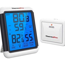 PremiumPort Dijital Sıcaklık ve Nem Ölçer, Dokunmatik, Işıklı, Geniş Ekran, Iç Dış Mekan