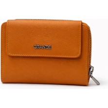 Grande Hakiki Deri Kadın Cüzdan Turuncu 2768