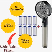 Truva 8 Adet Yedek Filtreli Su Tasarruflu Yüksek Basınçlı Duş Başlığı