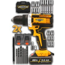 PremiumPort Profesyonel Çift Çelik Darbeli Akülü Vidalama ve Matkap Seti