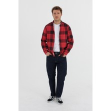 Cosplay Erkek Slim Fit %100 Pamuk Kareli Damalı Cepsiz Uzun Kollu Gömlek