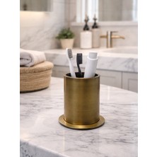 Hızır Antik Pirinç Diş Fırçalık, Ağır Pirinç Gövde, Modern & Lüks Banyo Tasarımı