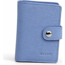 Grande Mekanizmalı Cüzdan Hakiki Deri Buz Mavi 789