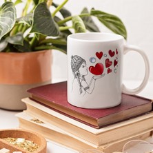 Mira Baskı Sevgiliye Özel Kalpler Kupa Bardak