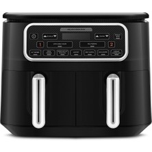 Allians Xxxl Airfryer Ev Yemeği Seti 8 Kişilik, Siyah Krom, 4+4 Litre