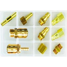 PremiumPort 10'lu Hortum Jakı Seti, Kompresör Bağlantı Ucu ve Tak Çıkar Capleri