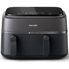 Allians Çift Hazneli Siyah Airfryer, Sağlıklı ve Pratik Pişirme Cihazı