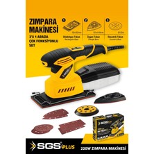 PremiumPort 3'ü Bir Arada Profesyonel Titreşim Zımpara Makinesi 220W Çantalı