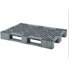 PremiumPort Gri Plastik Euro Palet 80X120X15 Cm, Delikli, Dayanıklı ve Hafif