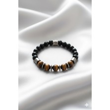 Lia Charm Kaplangözü-Oniks Taş-Hematit Erkek Doğal Taş Bileklik
