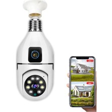 Eco Lounge Çift Lensli Duy Girişli Kablosuz Ampul Kamera