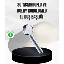 Epilons Kolay Montajlı 3 Modlu Yüksek Basınç Duş Başlığı