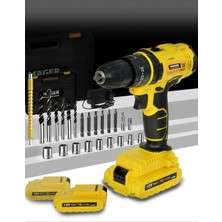 PremiumPort Yedek Akülü Darbeli Matkap Seti Işıklı Çantalı Bakır Sargılı