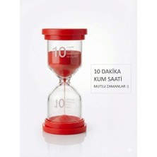 N&M Store 10 Dakika Kırmızı Kum Saati Dekoratif Zamanlayıcı Mutfak Ders ve Çocuk Oyun Süre Ölçer