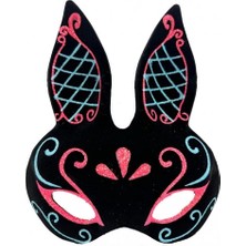 Eco Lounge Siyah Mavi Kırmızı Tavşan Maskesi